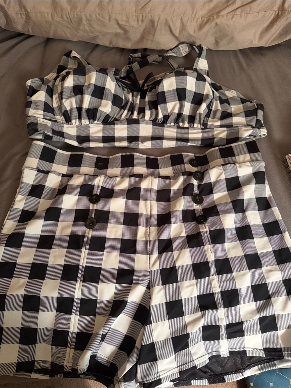torrid Black and White Gingham High-Waist Bikini Set